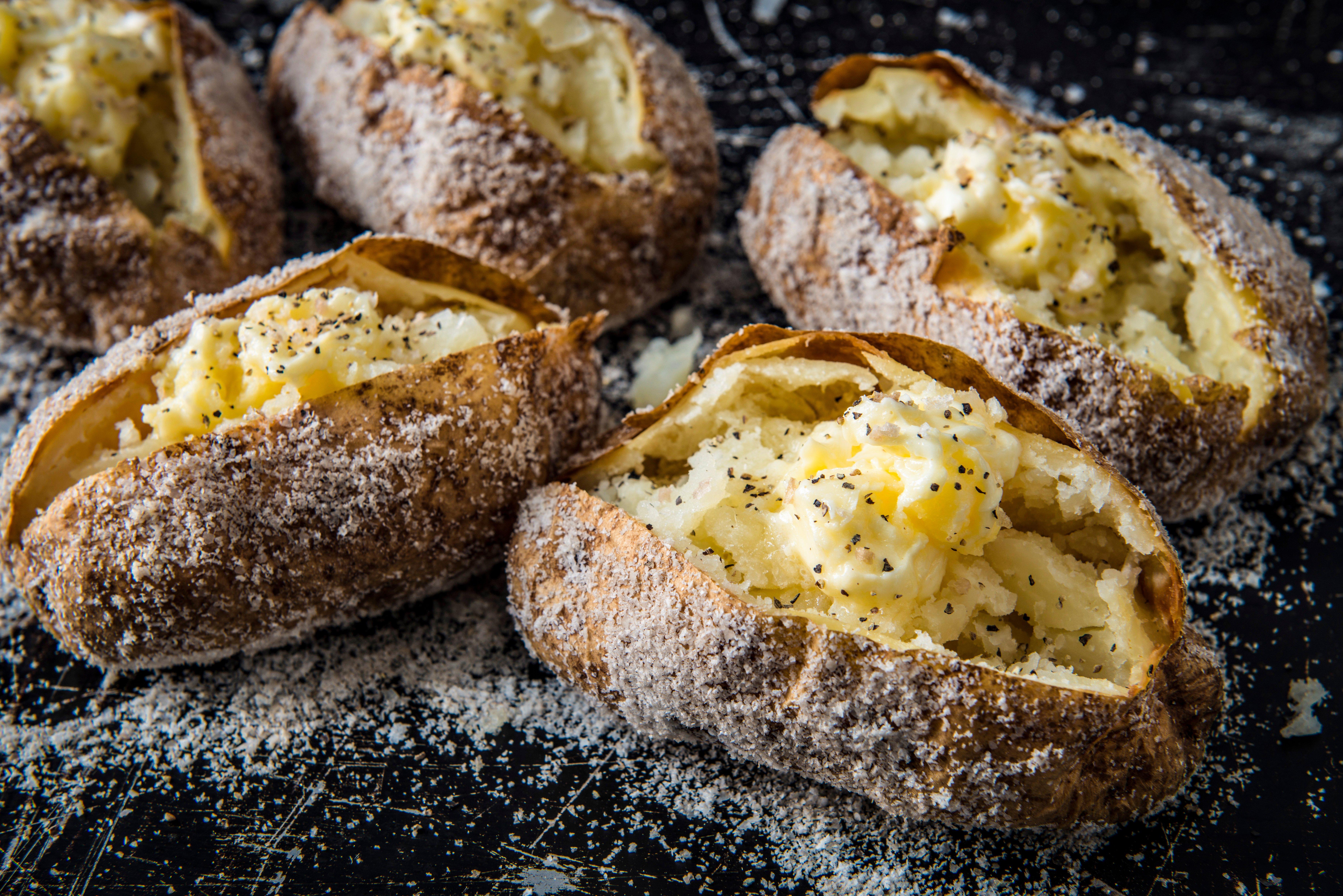 Salt Crusted Baked Potato